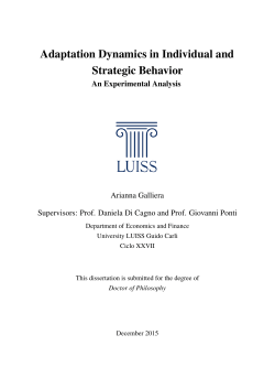 Adaptation Dynamics in Individual and Strategic Behavior