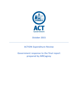 ACTION Expenditure Review - ACT Department of Treasury