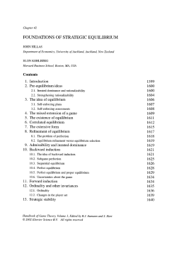 FOUNDATIONS OF STRATEGIC EQUILIBRIUM 1