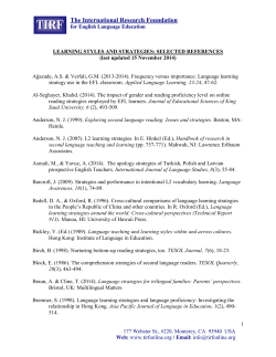 Learning Styles and Strategies - The International Research