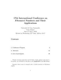 17th International Conference on Fibonacci Numbers and Their