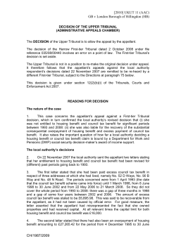 [2010] UKUT 11 (AAC) GB v London Borough of Hillingdon (HB
