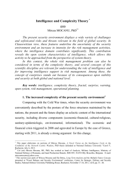 Intelligence and Complexity Theory 099