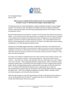 For Immediate Release May 23, 2017 Mimi Corcoran, President