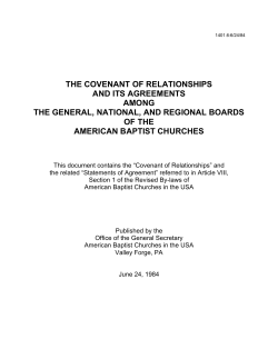 the covenant of relationships and its agreements among the general