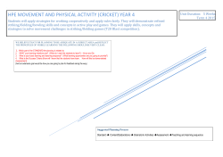 Hpe movement and physical activity (cricket) Year 4