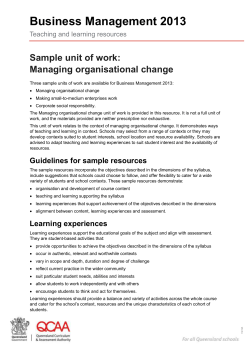 Business Management (2013) Teaching and learning resources
