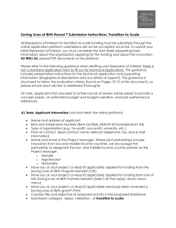 Saving Lives at Birth Round 7 Submission Instructions: Transition