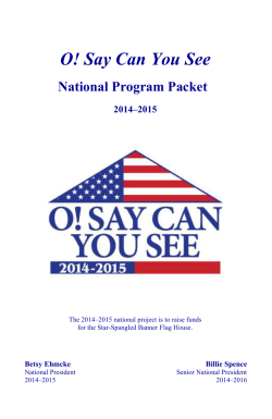 O! Say Can You See - R - National Society Children of the