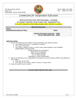 Provisional License Application Student Protection Fee Form