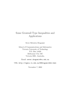 Some Gronwall Type Inequalities and Applications