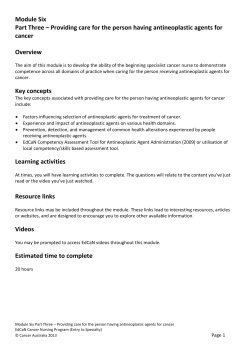 Principles of administering antineoplastic agents