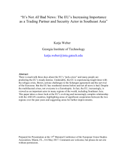 It`s Not All Bad News: The EU`s Increasing Importance as a Trading