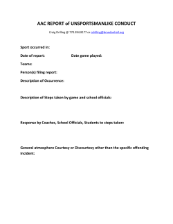 AAC REPORT of UNSPORTSMANLIKE CONDUCT