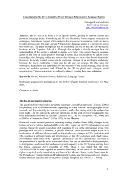 1 Understanding the EU`s Normative Power through Wittgenstein`s