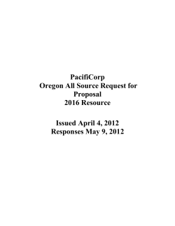 Oregon - All Source RFP for 2016 Resource - Main
