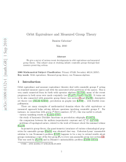 Orbit Equivalence and Measured Group Theory