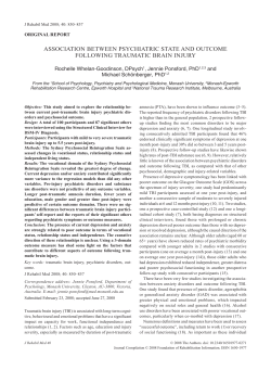 association between psychiatric state and outcome following
