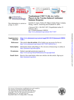 Immune Response Players in the Vaccine