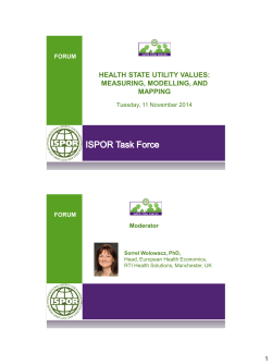 health state utility values: measuring, modelling, and mapping