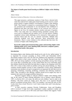 The impact of maths game based learning on children`s