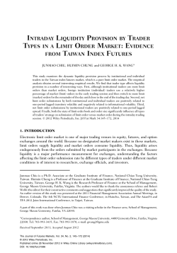Intraday Liquidity Provision by Trader Types in a Limit Order Market