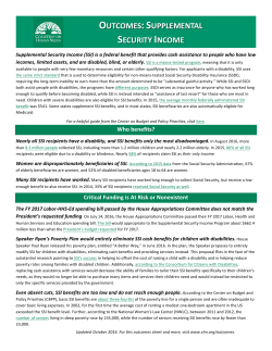 outcomes: supplemental security income