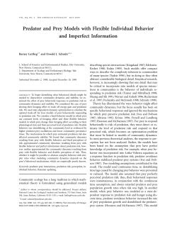 Predator and Prey Models with Flexible Individual Behavior and