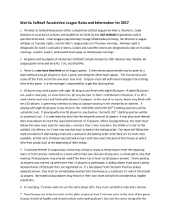 MSSA 2017 League Rules and Information - Mat
