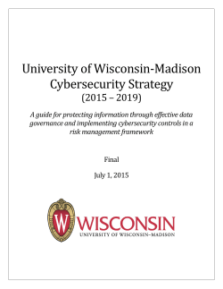Cybersecurity Strategy - UW-Madison Information Technology