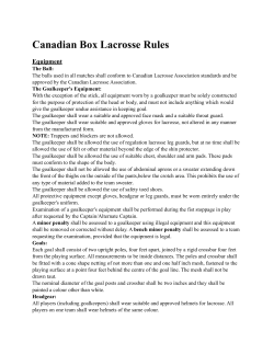 Basic Rules - Swift Current Lacrosse