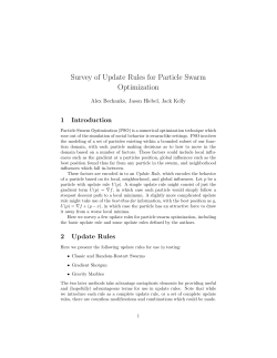 Survey of Update Rules for Particle Swarm Optimization