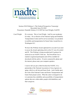 Section 5310 Webinar 1 (Federal Perspective)