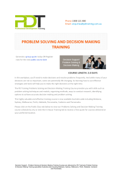 problem solving and decision making training
