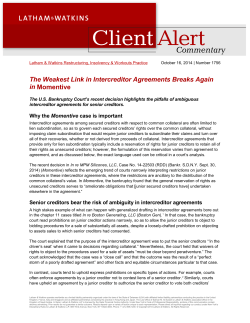 The Weakest Link in Intercreditor Agreements Breaks Again in