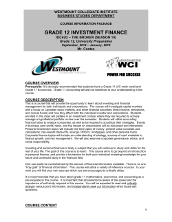 IDC4U2 Course Outline 2014 (with itinerary)