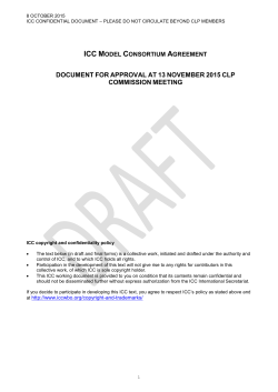 ICC Model Consortium Agreement DOCUMENT FOR APPROVAL