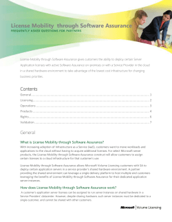 License Mobility through Software Assurance