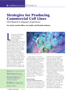 Strategies for Producing Commercial Cell Lines