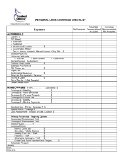 Personal Lines Checklist