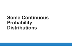 Some Continuous Probability Distributions