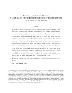 a model of reference-dependent preferences