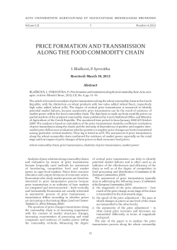 price formation and transmission along the food commodity chain