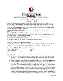 Academic Senate &Yuml;1000 E. Victoria &Yuml; Carson, CA 90747 &Yuml; WH