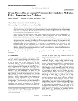 Group, One-on-One, or Internet? Preferences for Mindfulness