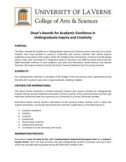 Dean`s Award for Undergraduate Inquiry and Creativity