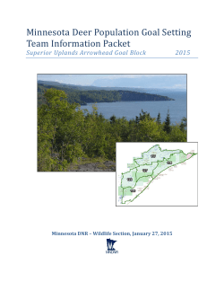 Minnesota Deer Population Goal Setting Team Information Packet