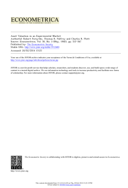 Asset Valuation in an Experimental Market