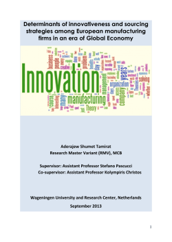 Determinants of innovativeness and sourcing strategies among