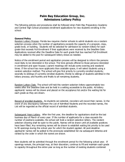 Lottery Policy - Palm Bay Prep Academy